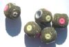 5 11mm Clay Olive Ladaki with Flowers Beads